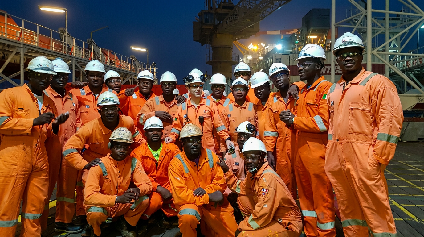 Engineers inspecting pipeline at oil refinery